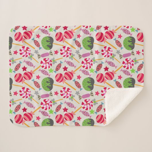 Couverture Sherpa Candy pattern | Lollies pattern | lollipop 38 (Devant (Horizontal))