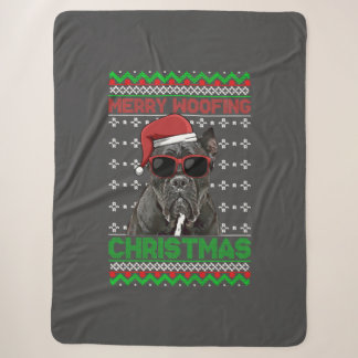 Couverture Sherpa Cane Corso Chien drôle Merry Woofing Noël