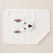 Couverture Sherpa Canine Husky Sibérienne Blanche - Chien Blanche (Devant (Horizontal))