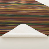 Couverture Sherpa Canopée d'automne Brun et Vert Rayure (3/4)