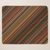 Couverture Sherpa Canopée d'automne Brun et Vert Rayure (Devant (Horizontal))