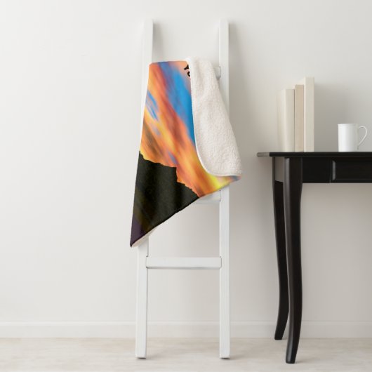 Couverture Sherpa Canot Sur Sunset Lake Jeter Blanket (En situation)