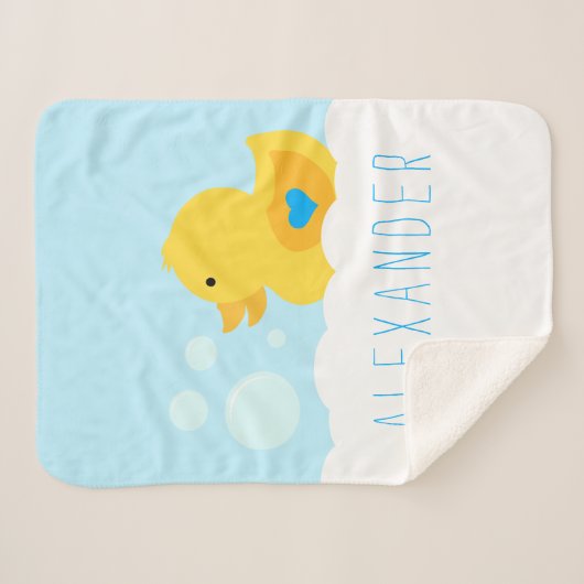 Couverture Sherpa Caoutchouc En Caoutchouc Avec Coeur Bleu (Devant (Horizontal))