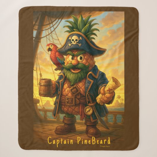 Couverture Sherpa Capitaine PineBeard - Empire ananas (Devant)