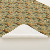 Couverture Sherpa Capybara Morning Coffee Breakfast Botanical Art (3/4)