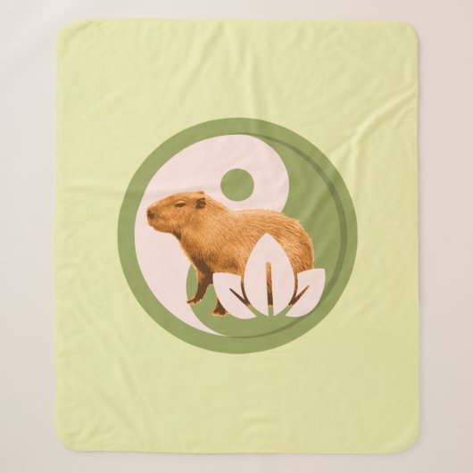 Couverture Sherpa Capybara Zen Yin Yang Nature Paisible (Devant)