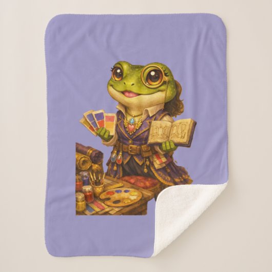 Couverture Sherpa Caractère de grenouille créatrice de royaume (Devant)