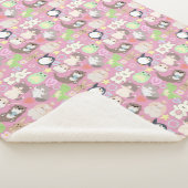 Couverture Sherpa Caractères de dessin mignon motif L Pink BG (3/4)