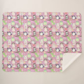 Couverture Sherpa Caractères de dessin mignon motif L Pink BG (Devant (Horizontal))