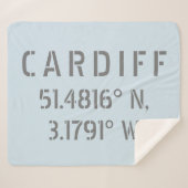 Couverture Sherpa Cardiff Wales Latitude & Longitude (Devant (Horizontal))