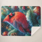 Couverture Sherpa Cardinal de Noël/hiver (Devant (Horizontal))
