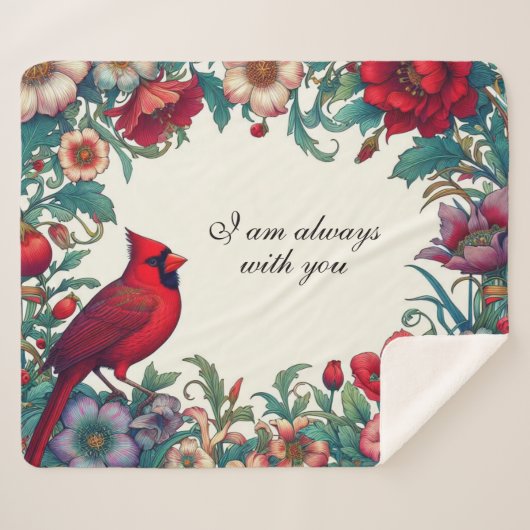 Couverture Sherpa Cardinal Rouge Cadeaux Sympathy Keepsaké Memorial (Devant (Horizontal))