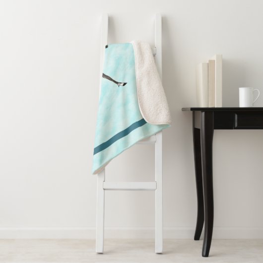 Couverture Sherpa Caribou Bleu (Rennes) Sur Neige (En situation)