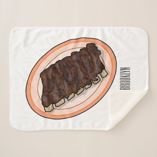 Couverture Sherpa Caricature à côtes courtes (Devant (Horizontal))