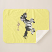 Couverture Sherpa Caricature amusante de zèbre (Devant (Horizontal))