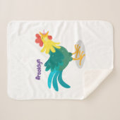 Couverture Sherpa Caricature amusante du coq à rames (Devant (Horizontal))