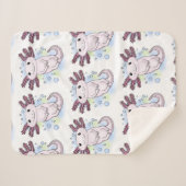 Couverture Sherpa Caricature axolotl rose adorable (Devant (Horizontal))