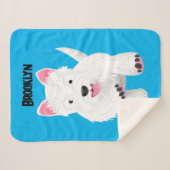 Couverture Sherpa Caricature blanche de terrier de l'ouest (Devant (Horizontal))