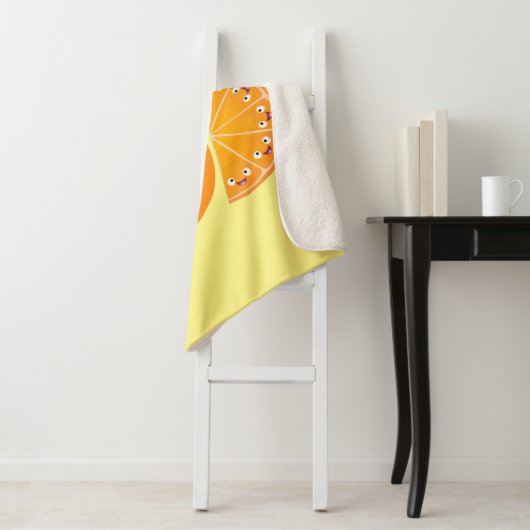 Couverture Sherpa Caricature d'agrumes d'orange (En situation)