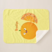 Couverture Sherpa Caricature d'agrumes d'orange (Devant (Horizontal))
