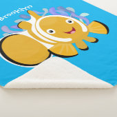 Couverture Sherpa Caricature d'anénome de poisson clown joli (3/4)