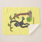 Couverture Sherpa Caricature de bébé gorille joyeux (Devant (Horizontal))