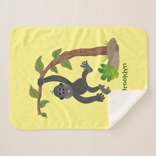 Couverture Sherpa Caricature de bébé gorille joyeux (Devant (Horizontal))