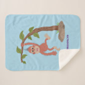 Couverture Sherpa Caricature de bébé orangoutan joyeux (Devant (Horizontal))