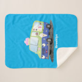 Couverture Sherpa Caricature de camion de glace joli (Devant (Horizontal))