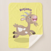 Couverture Sherpa Caricature de chèvre billy joyeux (Devant)