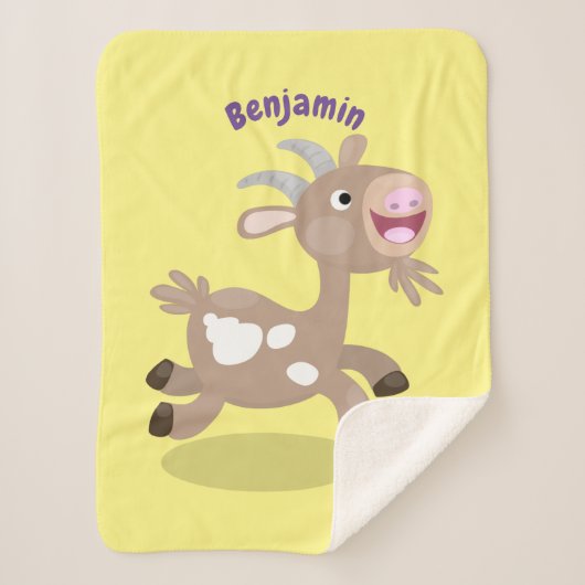 Couverture Sherpa Caricature de chèvre billy joyeux (Devant)