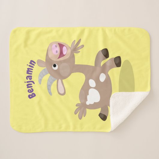 Couverture Sherpa Caricature de chèvre billy joyeux (Devant (Horizontal))