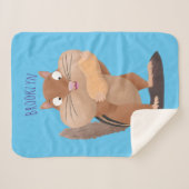 Couverture Sherpa Caricature de chipmunk à grosses joues mignonnes (Devant (Horizontal))