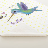 Couverture Sherpa Caricature de colibri d'abeille mignonne (3/4)