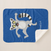 Couverture Sherpa Caricature de danse lémurienne en anneau mignon (Devant (Horizontal))