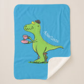 Couverture Sherpa Caricature de dinosaure vert t rex (Devant)
