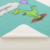 Couverture Sherpa Caricature de dragon dragon drôle et vert respiran (3/4)