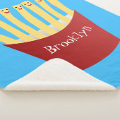 Couverture Sherpa Caricature de frites Cute kawaii fast food (3/4)