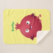 Couverture Sherpa Caricature de fruits à la grenade joyeux (Devant (Horizontal))