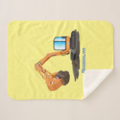 Couverture Sherpa Caricature de la pelle orange (Devant (Horizontal))