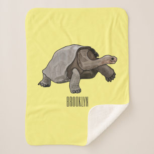 Couverture Sherpa Caricature de la tortue des Galapagos