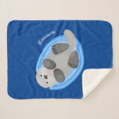 Couverture Sherpa Caricature de loutres de mer jolies (Devant (Horizontal))