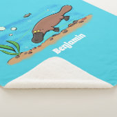 Couverture Sherpa Caricature de natation de Cute platypus (3/4)