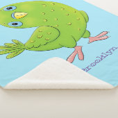 Couverture Sherpa Caricature de perruche verte curieuse (3/4)