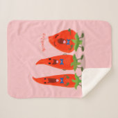 Couverture Sherpa Caricature de piments chantants mignons (Devant (Horizontal))