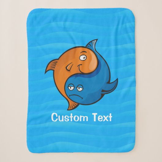 Couverture Sherpa Caricature de poisson Yin Yang (Devant)