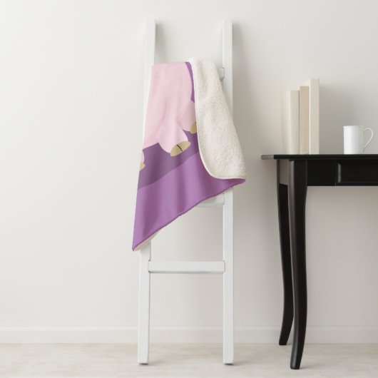 Couverture Sherpa Caricature de porc mignon rose pot vendue (En situation)