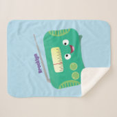 Couverture Sherpa Caricature de radio rétro amusante (Devant (Horizontal))