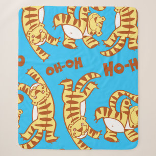 Couverture Sherpa Caricature De Tiger Cubs : Drôle Sans Seamless.