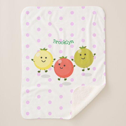 Couverture Sherpa Caricature de tomates cerises mûres (Devant)